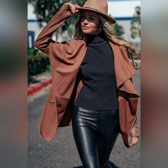 #18884 🛑M FABULOUS BOHO CHIC SEXY Faux Leather Combined Jacket - Picture 7 of 16